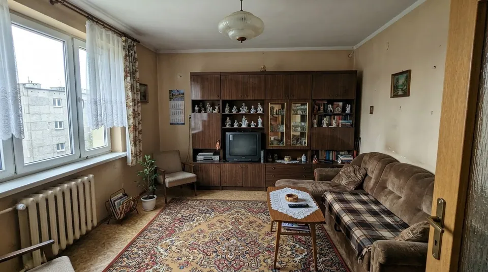 Pokój wyjściowy - wymyślony salon w bloku, Gemini 3.1 Flash Lite Image przez API